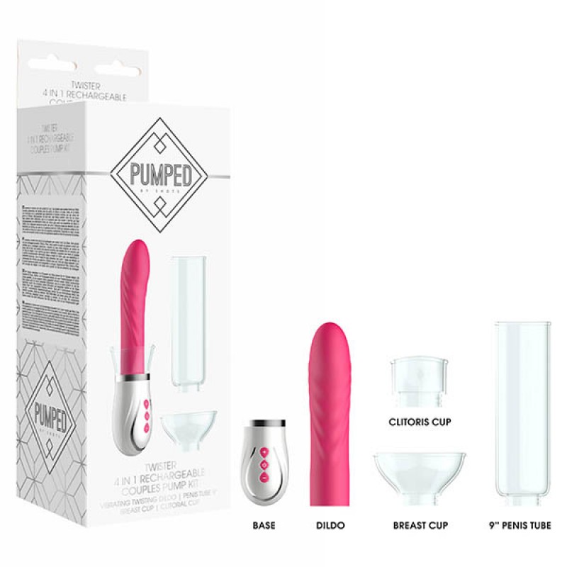 Pumped Twister - Pink 4 in 1  Couples Pump Kit